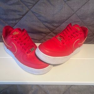 Women’s NIKE Air Force 1’s Red/Gold Forty Niner Fans Must Have Size 6.5